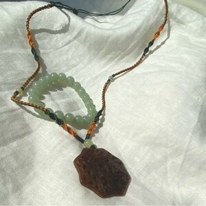 Necklace and jade bracelet